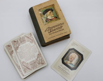 Auktion 367<br>Komponisten-Quartett von Gerhard Ulrich, 35 Karten (nicht kompl.), Alters-u. Gebrauchsspuren [1]