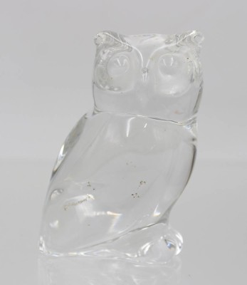 Auktion 367<br>Eule, Villeroy & Boch, farbloses Glas, ca. H-ca. 8cm [1]