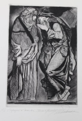 Auktion 367<br>unlerserl. signierte Radierung, kyrillisch betitelt, ungerahmt, BG 38 x 26cm [1]