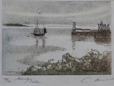 Auktion 367<br>Ian LAURIE (1933) , limitierte Farbradierung, Nr. 14/150, ger./Glas, RG 23 x 28cm [1]