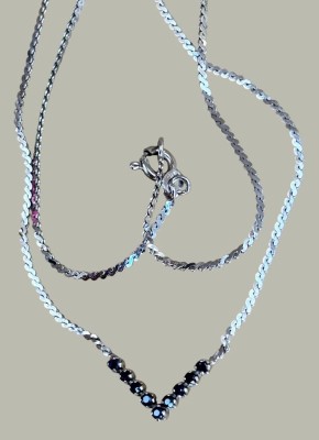 Auktion 367<br>Silber-835- Collierkette mit 9 kl. blauen Steinen, 5,2 gr. [1]