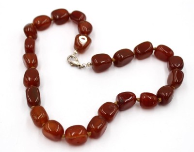 Auktion 367<br>Halskette, Karneol, ca. L-46cm [1]