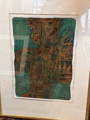 Auktion 367<br>A.Herfold oder ähnlich? gr. Mischtechnik Bild, ger/Glas, RG 82x63 cm [1]