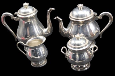 Auktion 367<br>4 tg. versilbertes  Kaffee-Teeset, H-20 cm [1]