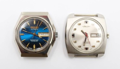 Auktion 367<br>2x div. Automatik-Armbanduhren, 1x Felca, Werke laufen, ca. D-4cm [1]