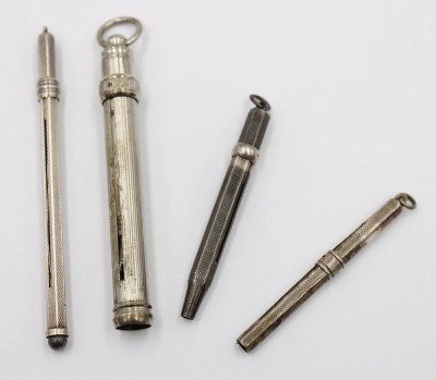 Auktion 367<br>4x Stifthalter, 3x Silber (zus. ca. 12,2gr.), Größte L-7,5cm [1]
