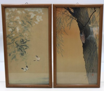 Auktion 367<br>2x wohl Farbholzschnitte von Ohara Koson (1877-1945), Alter ?, je gerahmt/Glas, RG 36 x 21cm [1]