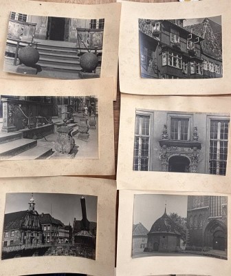 Auktion 367<br>10x div. grosse Fotos um 1940/50, wohl alles Norddeutschland, 1x betitelt Lübeck, alle auf Papier geklebt,  BG  18x24 cm [1]
