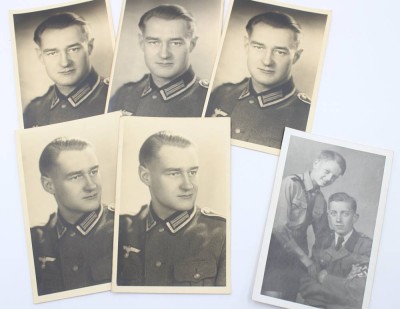 Auktion 368<br>6x Soldaten-Portraitfotos, 1x davon HJ, 3. Reich [1]