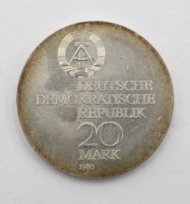 Auktion 368<br>20-Mark-Silber-Gedenkmünze, DDR 1980, Ernst Karl Abbe, ca. 21gr., D-3,3cm [1]