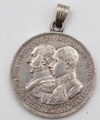 Auktion 368<br>3 Mark 1915, Mecklenburg, gehenkelt, [1]