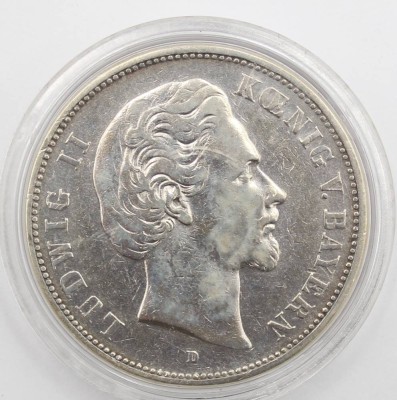 Auktion 368<br>5 Mark 1875, Ludwig II von Bayern, gekapselt [1]