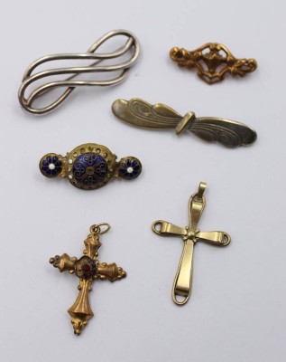 Auktion 368<br>6 div. Teile antiker Modeschmuck, Größtes ca. 5,5 x 2cm [1]