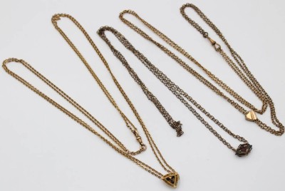 Auktion 368<br>3x lange Uhrenketten, Doublé, je mit Kettenschieber, um 1910 [1]