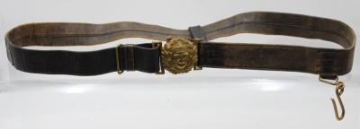 Auktion 368<br>Marineoffiziersgürtel mit Gehänge und Koppelschloss, wohl Belgien [1]