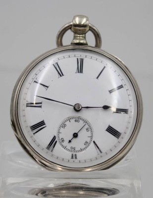 Auktion 368<br>Silber-HTU mit Schlüsselwerk, läuft, D-4,5 cm, gut erhalten, orig. Glas [1]