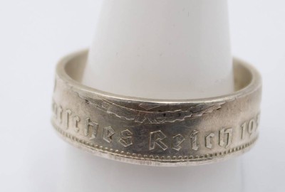 Auktion 368<br>Münzring, wohl  5 Reichsmark, Adler 1937, 900er Silber, 11,4gr., RG 66 [1]