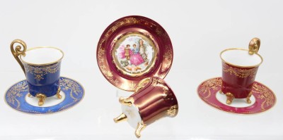 Auktion 368<br>3x Mokkatassen mit U.T., 2x Tirschenreuth, ca. H-8,5cm [1]