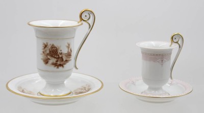 Auktion 368<br>2x Tassen mit U.T., Kaiser, versch. Dekore, ca. H-10 bis 13,5cm [1]