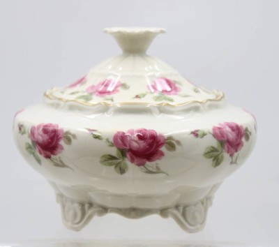 Auktion 368<br>Bonboniere, C.T. Altwasser, Rosendekor, älter, ca. H-14cm D-19cm [1]