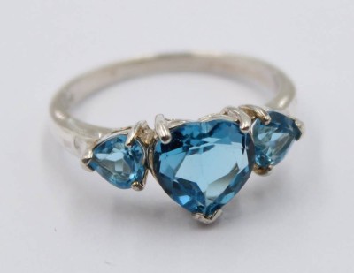 Auktion 368<br>925er Silberring mit Blautopas ?, 3,5 gr.,  RG 59 [1]