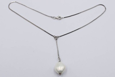 Auktion 368<br>925er Silber-Collierkette mit Perle, ca. L-40cm, zus. ca. 10,9gr. [1]