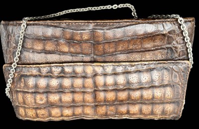 Auktion 368<br>vintage Reptilienleder-Handtasche, starke Gebrauchsspuren, Made in Germany, 16x25 cm [1]