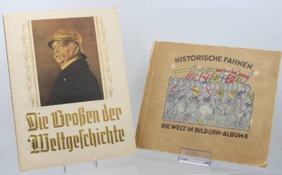 Auktion 368<br>2x div. Sammelalben, Historisches Fahnen und die Großen der Weltgeschichte, je kompl. [1]