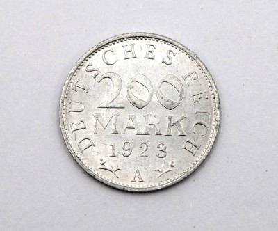 Auktion 368<br>200 Mark Münze, 1923 aus der Zeit der Weimarer Republik [1]