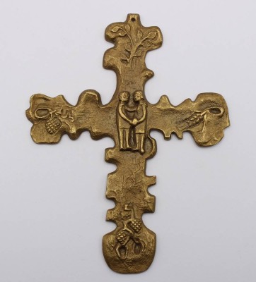 Auktion 368<br>Hochzeitskreuz oder „Lebensbund“-Kreuz , ca. 14,5 x 11cm [1]