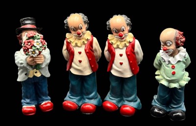 Auktion 368<br>4x Gilde Clowns, stehend, H-ca. 11 cm [1]