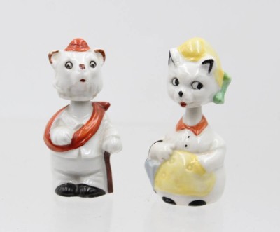 Auktion 368<br>2x Vintagefiguren als Ringhalter, gemarkt, ca. H-7,5cm [1]