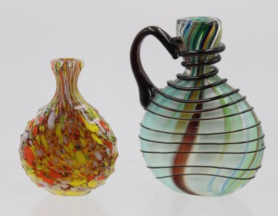 Auktion 368<br>2x Kunstglas-Flaschen/Flacons, ca. H-14 u. 11cm [1]
