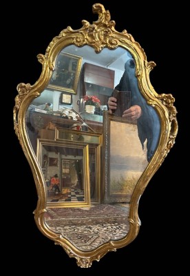 Auktion 368<br>Wandkonsole mit passenden Spiegel, hier Vergoldung  seitl. berieben [1]