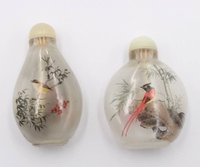 Auktion 368<br>2x Snuffbottles, China, Zwischenglasmalerei, ca. H-6cm [1]