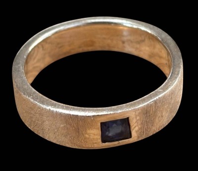 Auktion 368<br>massiver Silberring-925- mit blauen Stein, RG 57, 8,81 gr, [1]
