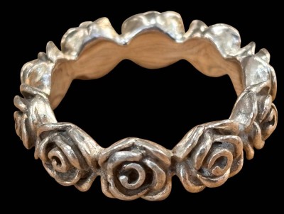 Auktion 368<br>Silberring-925- mit  Rosenblüten, RG 59, 12,8 gr. [1]