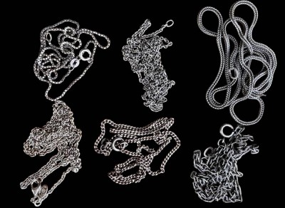 Auktion 368<br>6x div. Silber-Halsketten, 3x S-925-, 3x S-835-, zus. ca. 45 gr [1]