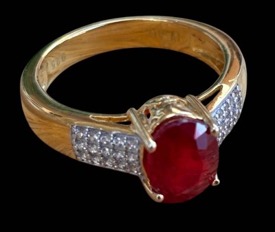 Auktion 368<br>1. Rubin Ring von Harry Ivens, IV - 925, 925er Silber, vergoldet, RW 56, 6,2 g. [1]