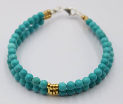Auktion 368<br>2reihiges Armband, Türkise, ca. L-19cm [1]