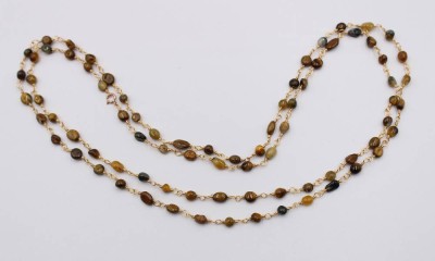 Auktion 368<br>Modeschmuck-Halskette, goldfarben, ca. L-102cm [1]