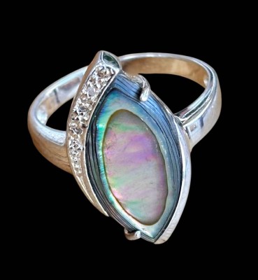 Auktion 368<br>Perlmutt Ring aus 925er Silber, RW 61, 8 gr [1]