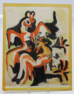 Auktion 368<br>Collaert o.ä., abstrakte Mischtechnik, ungerahmt, BG 33 x 27,5cm [1]