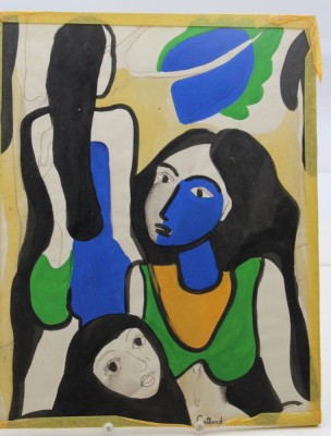 Auktion 368<br>Collaert o.ä., abstrakte Mischtechnik, ungerahmt, BG 34,5 x 27,5cm [1]