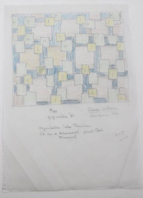 Auktion 368<br>Damien Cabanes (1959), Fioc, Zeichnung auf Papier, datiert 1993, ungerahmt, BG 31 x 21,8cm, Knickstellen [1]