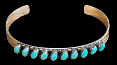 Auktion 368<br>Armspange mit blauen türkisen Steinen, Silber, 