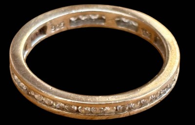 Auktion 368<br>Memory Ring aus 925er Silber mit Zirkonen, RW 5,4 g. [1]