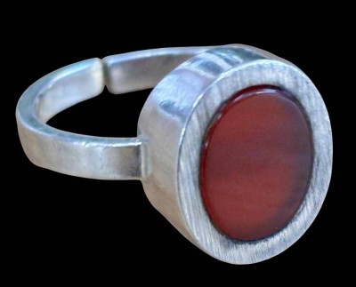 Auktion 368<br>835er Carneol Silber Ring, Schiene offen, RW 52, 6,6 g. [1]