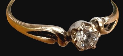 Auktion 368<br>Solitär Ring mit klarem Stein, 925er Silber,1,5  gr. RW 56 [1]