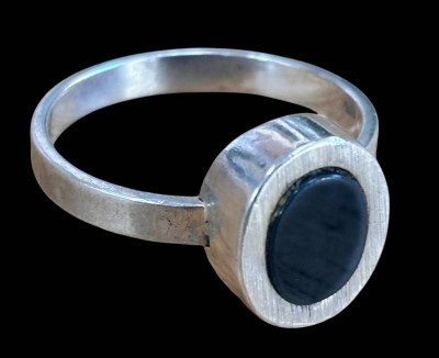 Auktion 368<br>Ring aus 835er Silber, Onyxplatte, RW 55, 4,8 gr [1]